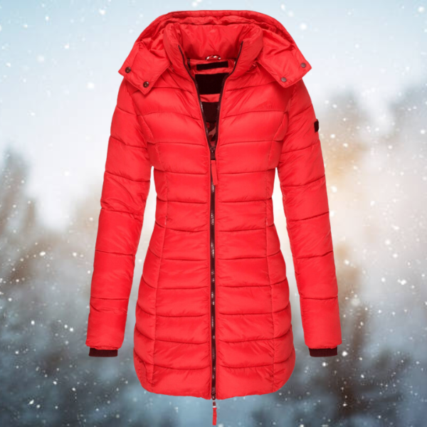 Women's Black Insulated Puffer Jacket with Hood – Warm Winter Coat for Cold Weather