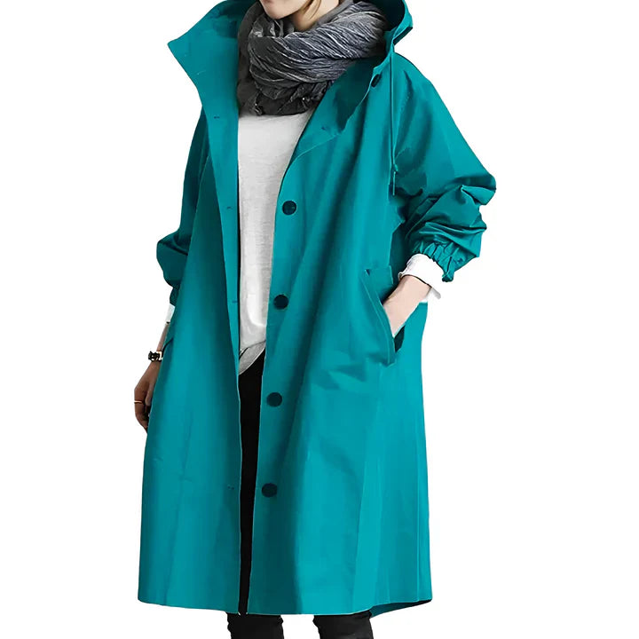 Women's Lightweight Hooded Rain Jacket - Waterproof Outdoor Activewear Coat for Casual and Travel