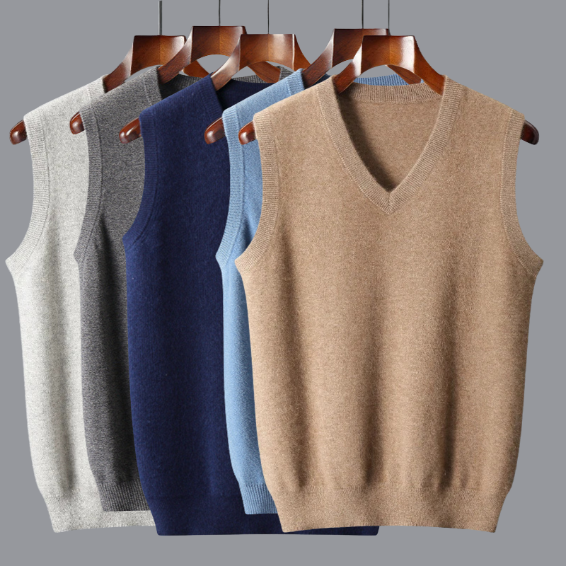 Vest for Men, Soft Tailored Fit with V-Neckline – Elegant Layering Piece for Year-Round Style