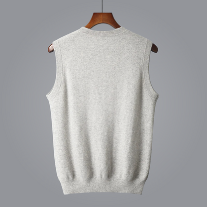 Vest for Men, Soft Tailored Fit with V-Neckline – Elegant Layering Piece for Year-Round Style