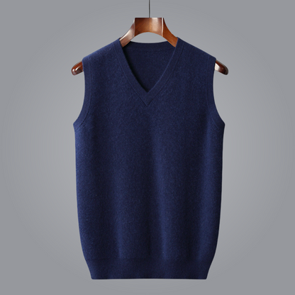 Vest for Men, Soft Tailored Fit with V-Neckline – Elegant Layering Piece for Year-Round Style