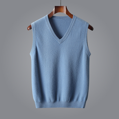 Vest for Men, Soft Tailored Fit with V-Neckline – Elegant Layering Piece for Year-Round Style
