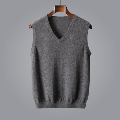 Vest for Men, Soft Tailored Fit with V-Neckline – Elegant Layering Piece for Year-Round Style