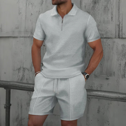 Cobalt Men's Co-ord Set | 100% Cotton Polo and Drawstring Shorts