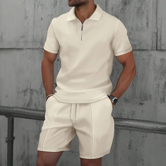Cobalt Men's Co-ord Set | 100% Cotton Polo and Drawstring Shorts