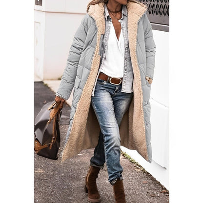 Cozy Long Puffer Coat for Women with Hooded Design – Quilted Winter Coat for Added Warmth and Comfort