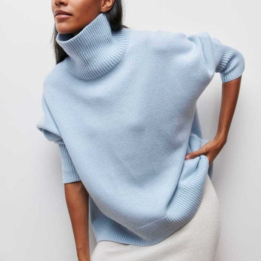 Cozy Turtleneck Sweater for Women – Relaxed Fit, Hip-Length, Soft Wool-Blend, Perfect for Autumn and Winter