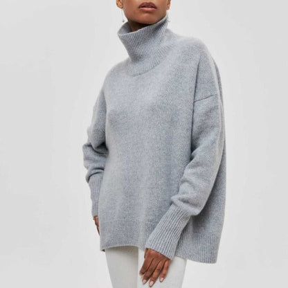 Cozy Turtleneck Sweater for Women – Relaxed Fit, Hip-Length, Soft Wool-Blend, Perfect for Autumn and Winter