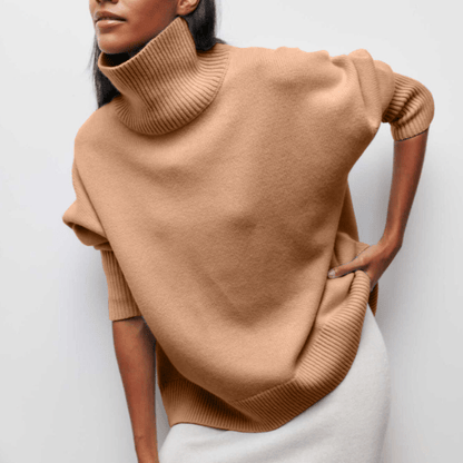 Cozy Turtleneck Sweater for Women – Relaxed Fit, Hip-Length, Soft Wool-Blend, Perfect for Autumn and Winter