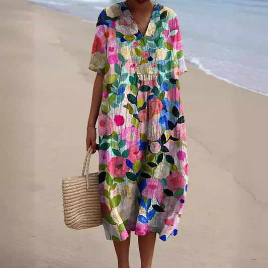 Hana Women's Summer Dress | Vibrant Floral Print, Comfortable Fit