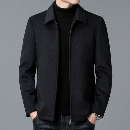 Heavyweight Wool Jacket for Men – Minimalist Design, Thermal Lining, Versatile Outerwear for Everyday Comfort