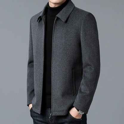 Heavyweight Wool Jacket for Men – Minimalist Design, Thermal Lining, Versatile Outerwear for Everyday Comfort