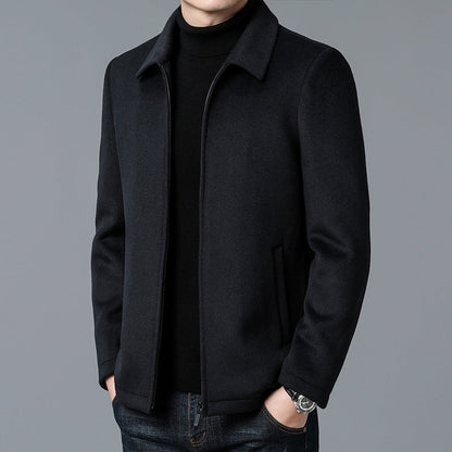 Heavyweight Wool Jacket for Men – Minimalist Design, Thermal Lining, Versatile Outerwear for Everyday Comfort