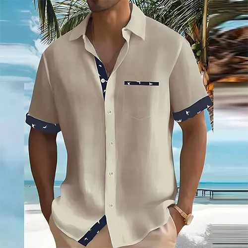 Lino Men's Summer Shirt | Breathable Cotton Blend, Lightweight Classic Fit