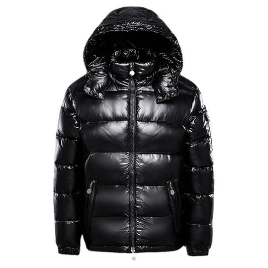 Men's Down Puffer Jacket – Stylish Winter Coat with Adjustable Hood, Water-Repellent, Slim Fit, Black or Red