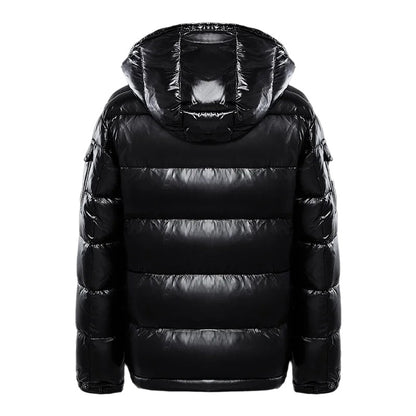 Men's Down Puffer Jacket – Stylish Winter Coat with Adjustable Hood, Water-Repellent, Slim Fit, Black or Red