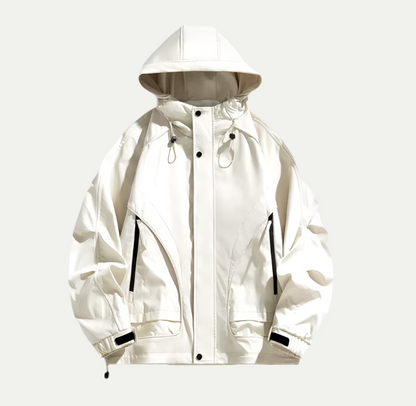 Men's Lightweight Waterproof Windbreaker Jacket with Adjustable Hood – Breathable and Windproof, Perfect for Outdoor Activities