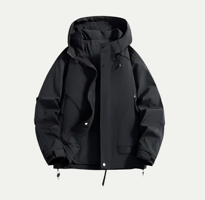 Men's Lightweight Waterproof Windbreaker Jacket with Adjustable Hood – Breathable and Windproof, Perfect for Outdoor Activities