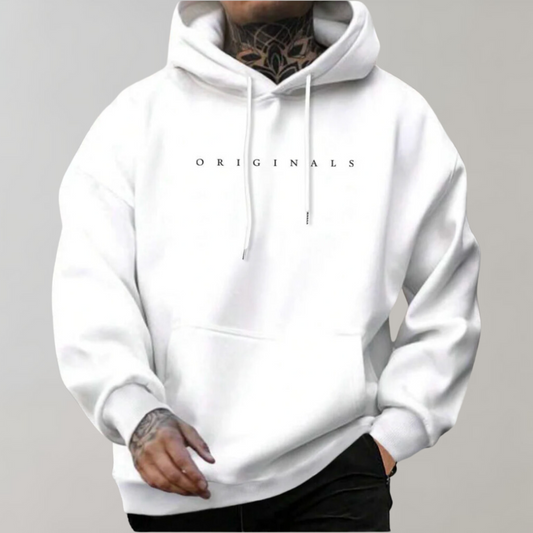 Men's Oversized Minimalist Hoodie - Casual Streetwear Sweatshirt in Soft Polyester Fiber