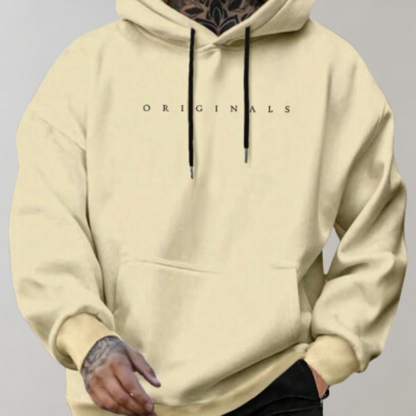 Men's Oversized Minimalist Hoodie - Casual Streetwear Sweatshirt in Soft Polyester Fiber