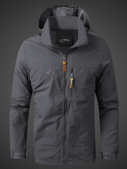 Men's Waterproof Hooded Rain Jacket with Zip Pockets – Breathable and Stylish Rain Coat for Outdoor Adventures