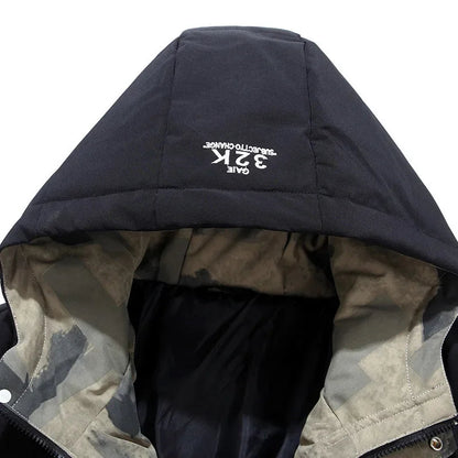 Men's Waterproof Parka Jacket - Stylish Fixed Hooded Winter Jacket for Cold Weather