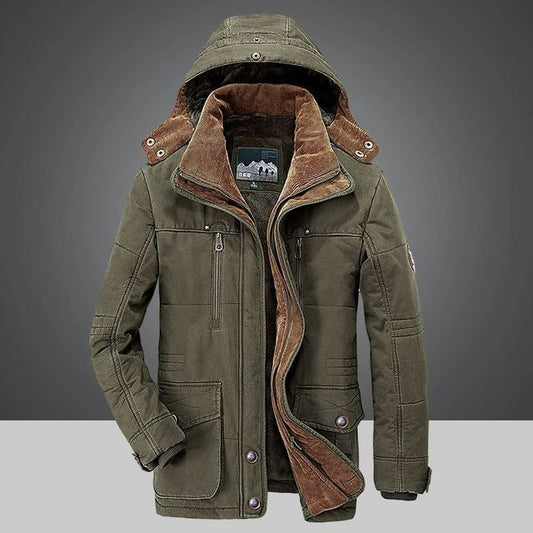 Men's Winter Puffer Jacket with Detachable Hood, Insulated and Wind-Resistant - Stylish Winter Coat for Ultimate Warmth