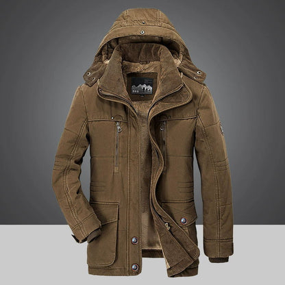 Men's Winter Puffer Jacket with Detachable Hood, Insulated and Wind-Resistant - Stylish Winter Coat for Ultimate Warmth