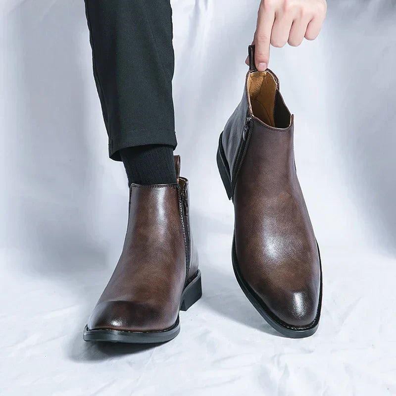 Cooper | Leather Chelsea Boots with Zip