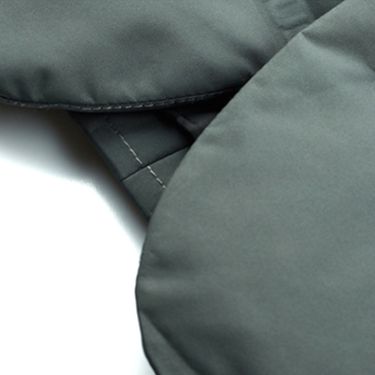 Stylish Men's Windbreaker Jacket - Water-Resistant Cotton-Polyester Outerwear with Warm Duck Down Insulation and Side Pockets