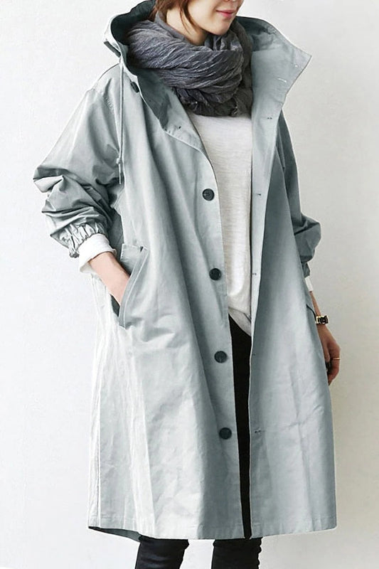 Stylish Waterproof Trench Coat for Women - Hooded Winter Coat, Durable and Fashionable Outerwear