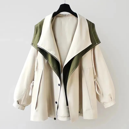 Stylish Women's Waterproof Windbreaker Jacket with Layered Hood - Lightweight Casual Coats for Unpredictable Weather