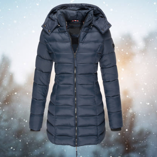 Women's Black Insulated Puffer Jacket with Hood – Warm Winter Coat for Cold Weather