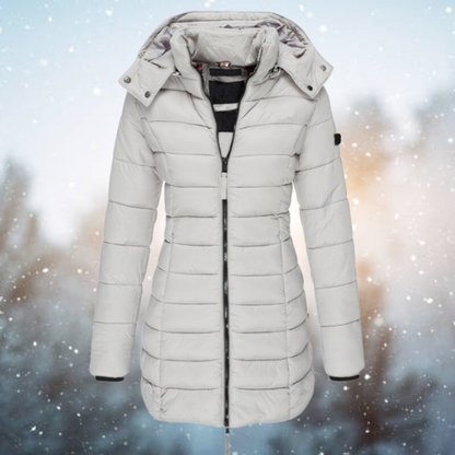Women's Black Insulated Puffer Jacket with Hood – Warm Winter Coat for Cold Weather