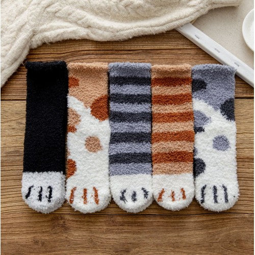 Soft cat paw socks