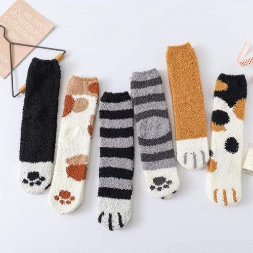 Soft cat paw socks