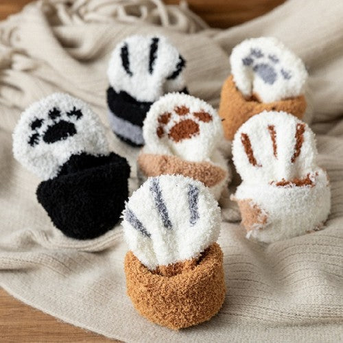 Soft cat paw socks