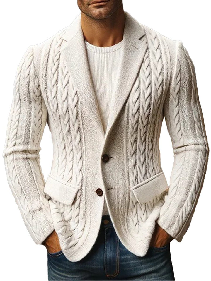 Fashion Solid Color Lapel Knitted Jacket