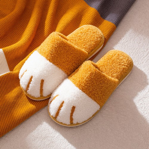 Soft cat paw socks with non-slip grips