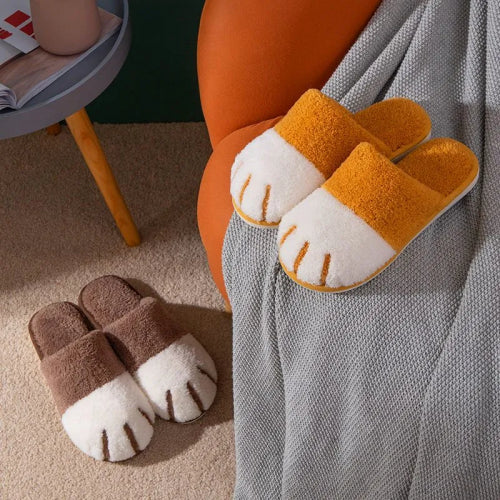 Light brown Cat paw slippers